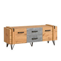 LOWBOARD BRANDO 135/57,1/41,3 cm, Eiche Wotan - Taupe/Eiche Wotan, Holzwerkstoff (135/57.1/41.3cm) - MASSENO