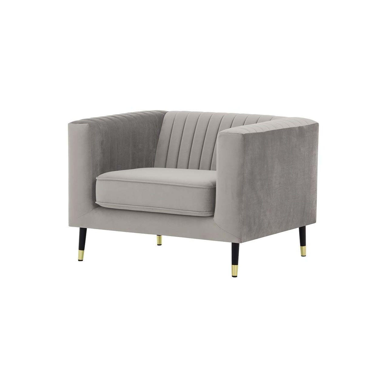 SESSEL Slender-Velluto 15 - Hellgrau, Holz/Textil (99/71/83cm) - SLF24