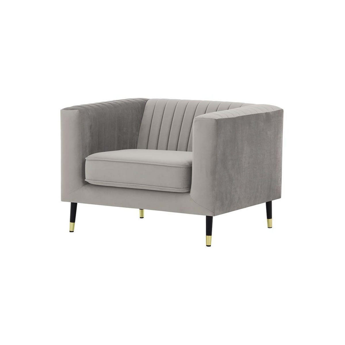 SESSEL Slender-Velluto 15 - Hellgrau, Holz/Textil (99/71/83cm) - SLF24
