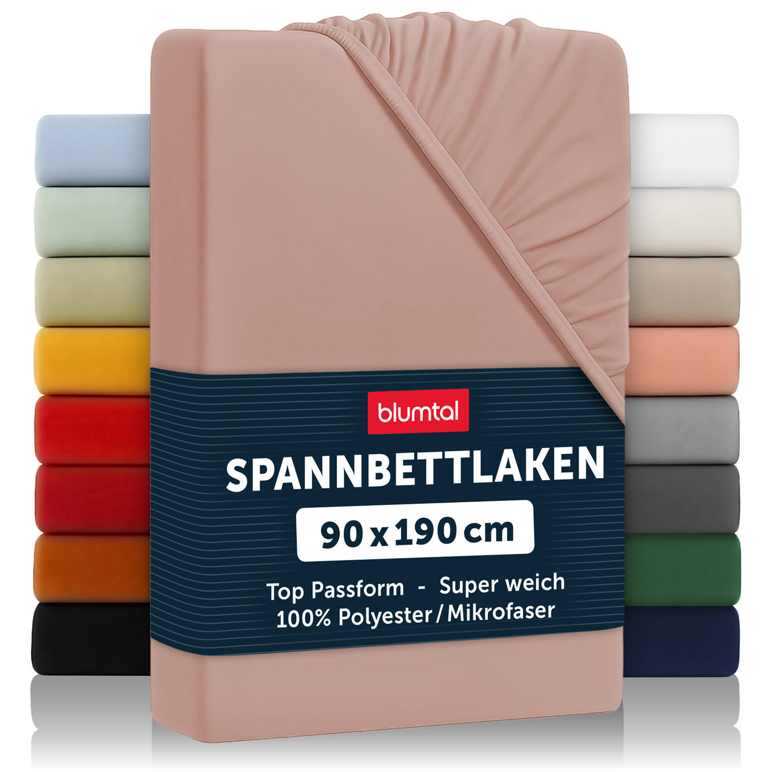 SPANNBETTLAKEN 2er-Set 90/190/30 cm Rosa - Rosa, Textil (90/190cm) - Blumtal