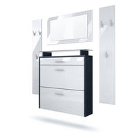 GARDEROBE Malea Fronten in Weiß Hochglanz - Weiß Hochglanz, Holzwerkstoff (180/180/23cm) - Vladon