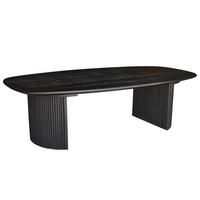 COUCHTISCH Oval 130cm aus Mangoholz, schwarz - Schwarz, Holz (130/70/38cm) - Giga Meubel