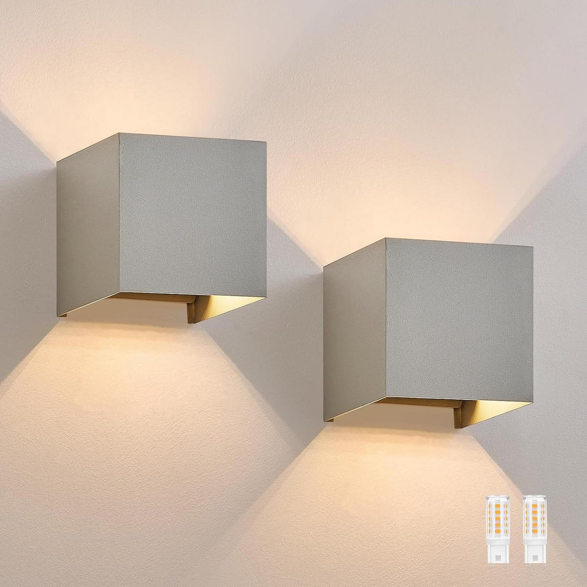 WANDLEUCHTE Phosphor 11.5/11/11.5 cm - Grau, Metall (11/11.5/11.5cm) - ZMH