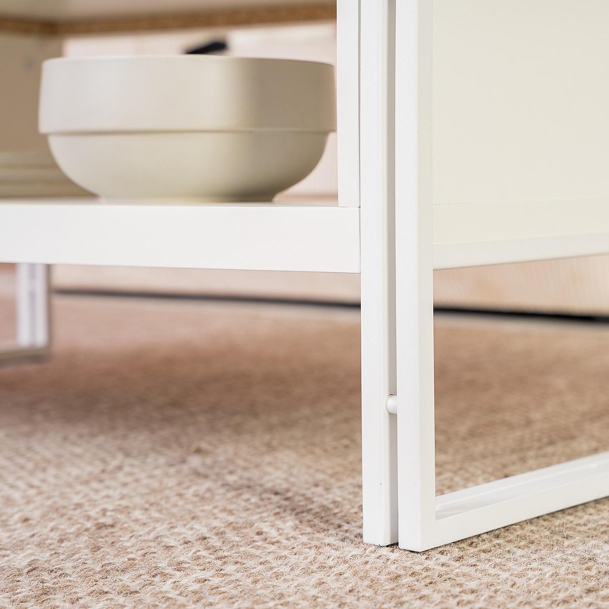 COUCHTISCH - Spanplatte / Metall - Weiß, Holzwerkstoff/Metall (59/100/39cm) - home24