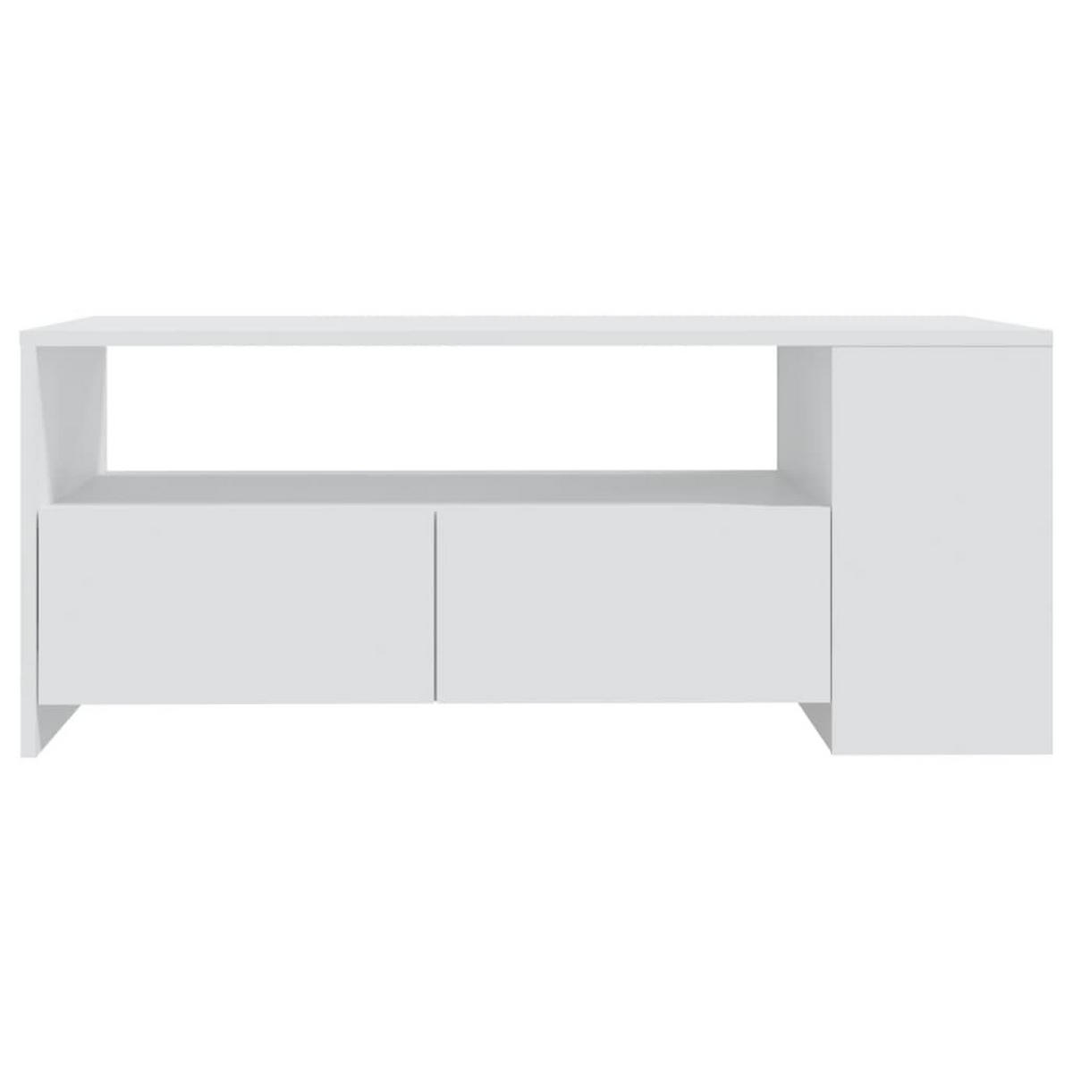 COUCHTISCH Weiß 102x55x42 cm Holzwerkstoff - Weiß, Holzwerkstoff (102/55/42cm) - furnicato