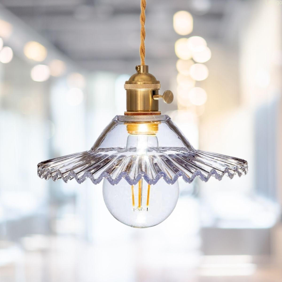 PENDELLEUCHTE Paris - Transparent/Goldfarben, Glas/Metall (22/22/100cm) - kiki design
