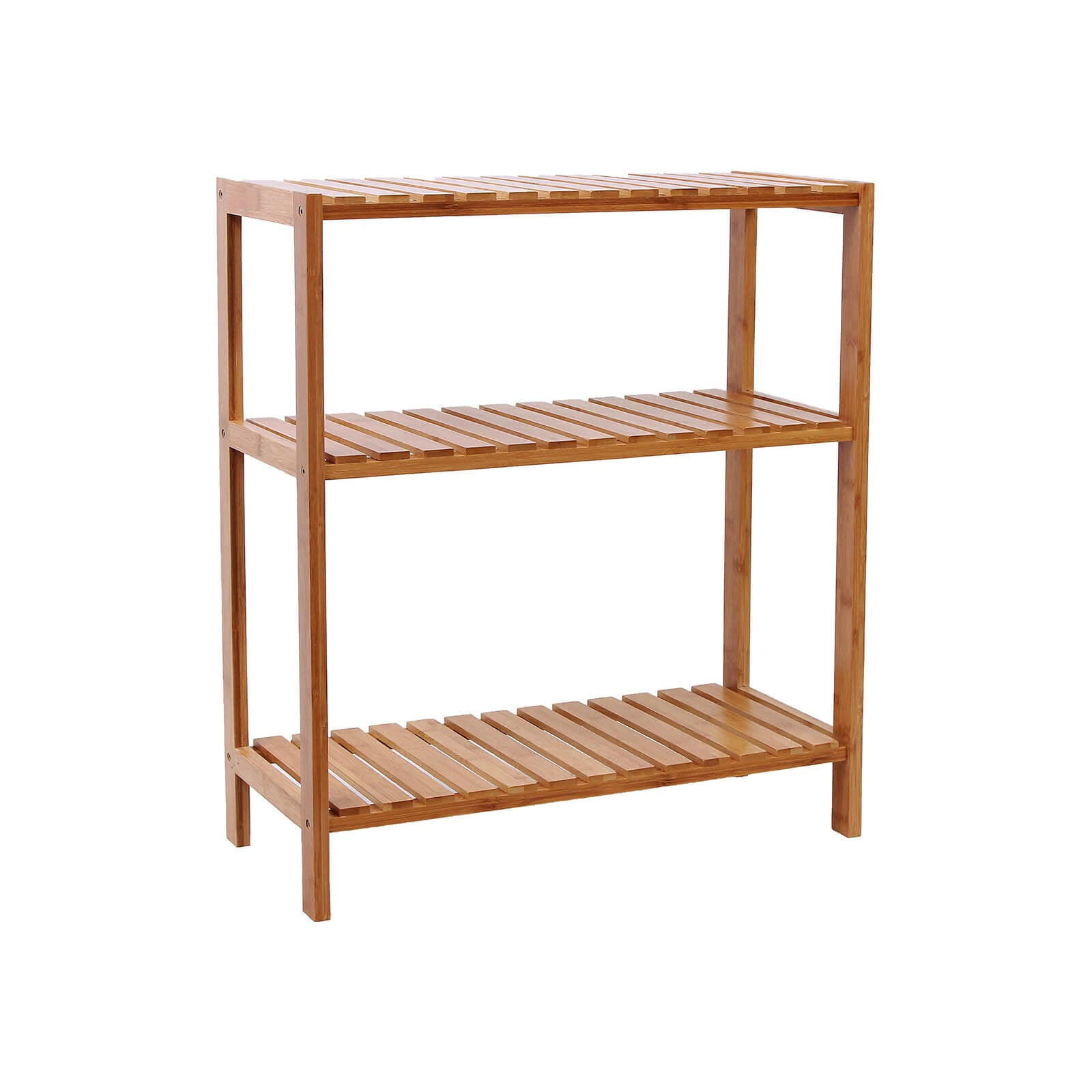 BADEZIMMERREGAL STANDREGAL - Eukalyptusholzfarben, Holz (26/26/60cm) - Hansiro