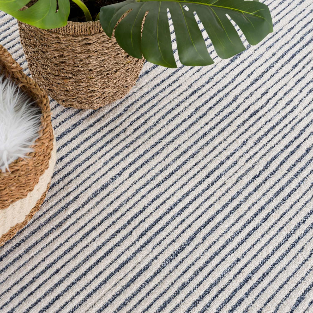 KURZFLOR-TEPPICH Art 2231 Blau 200x200 cm rund - Blau, Textil (200/200cm) - carpet city
