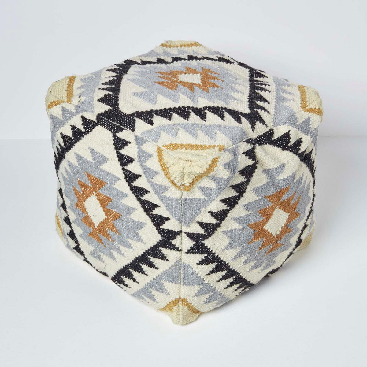KELIM-POUF Agra mit Ethno-Muster, 43/43/43 cm - Multicolor, Textil (43/43/43cm) - Homescapes