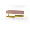 SITZBANK Mello 80 Rosa, Goldfarbene Beine, Cordstoff Bank mit Ablage - Goldfarben/Rosa, Holzwerkstoff/Textil (80/45/35cm) - Bettso