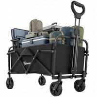 GARTENWAGEN DE-10548 faltbar, 66 L, verstellbarer Griff Schwarz - Schwarz, Metall (45/89/81cm) - ComfortXL