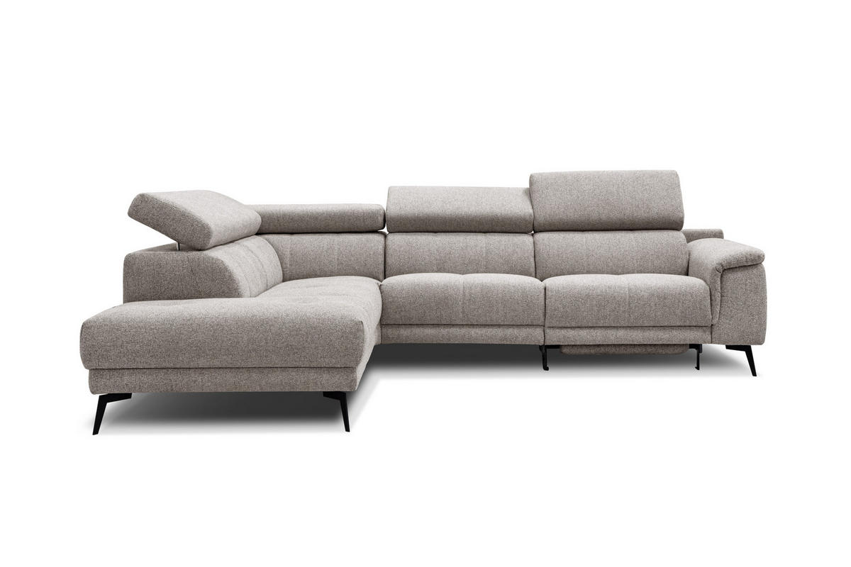 ECKSOFA FIERO 5-Sitzer mit 1 Relaxfunktion, taupe - Taupe, Holzwerkstoff/Textil (228/290cm) - Courtois Laville