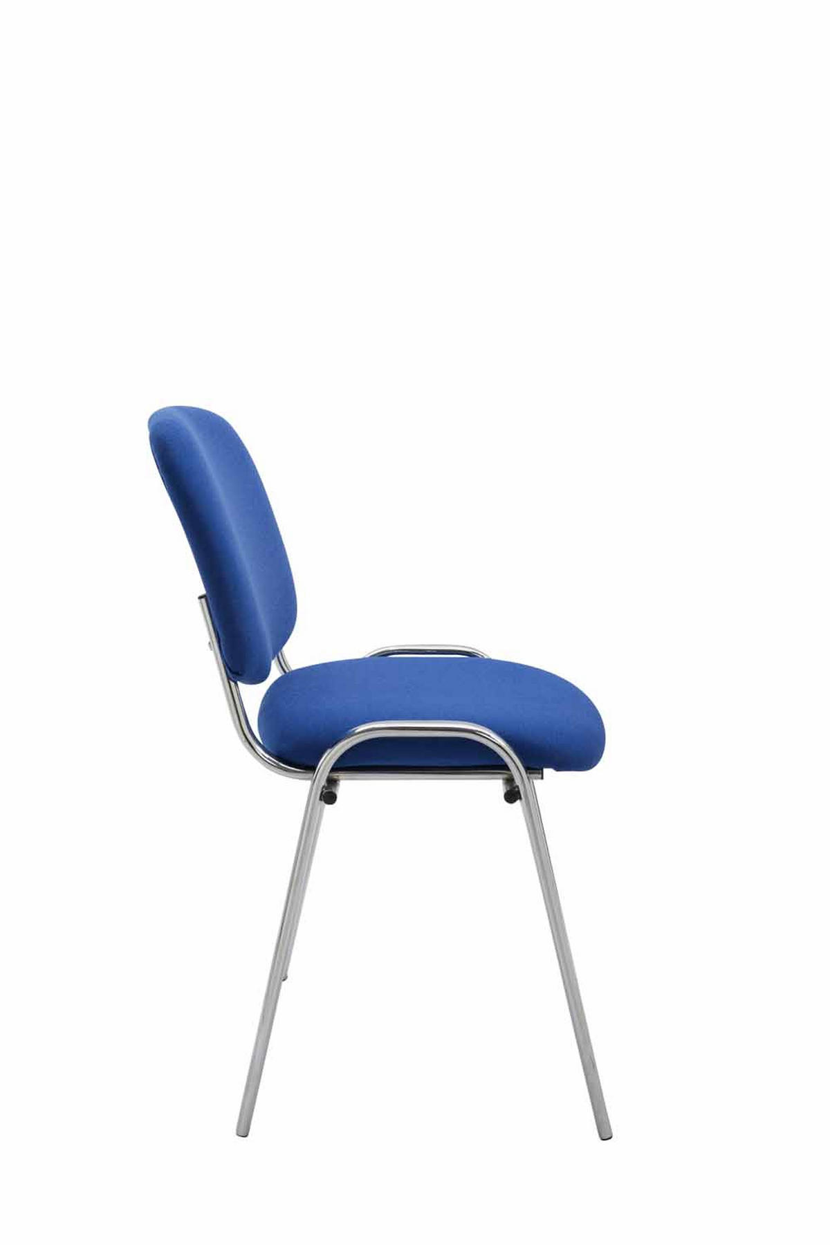 BESUCHERSTUHL Keen mit Stoffbezug, Gestell in Chromoptik / Bezug Blau - Blau/Chromfarben, Textil/Metall (53/83/53cm) - TPFLiving