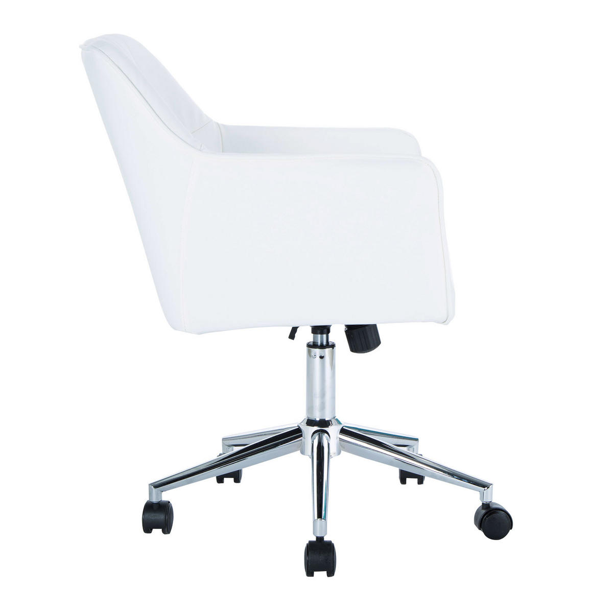 DREHSTUHL JAKE Kunstlederbezug weiß - Weiß, Textil (61/95/57cm) - SVITA