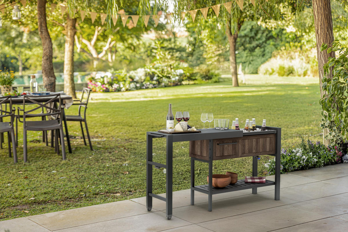 PARTYTISCH - Walnussfarben, Kunststoff (112/43/90cm) - Keter