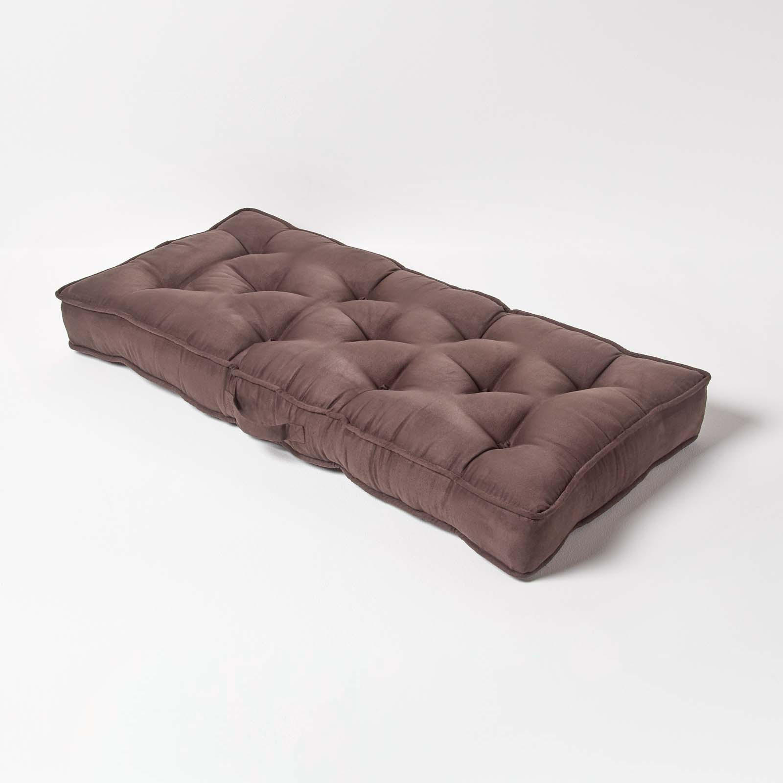 SITZAUFLAGE braun 100/48/10 cm – Sofa-Sitzkissen, Velours - Braun, Textil (48/100/10cm) - Homescapes
