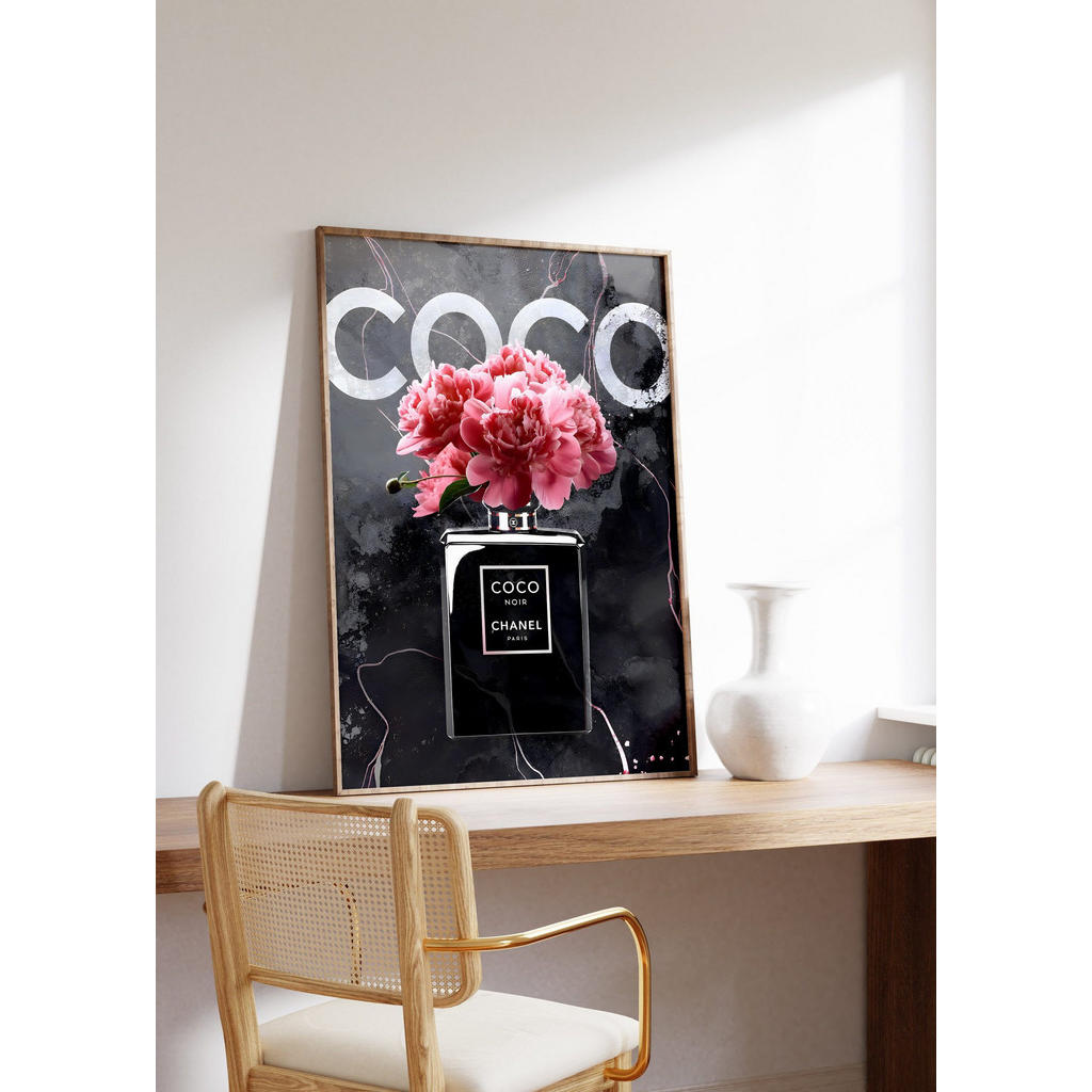 Thumbnail - Justgoodmood Poster, Schwarz, Rosa, Naturmaterialien, Floral, Mode, 50x70x0.1 cm, Bilder und Zubehör