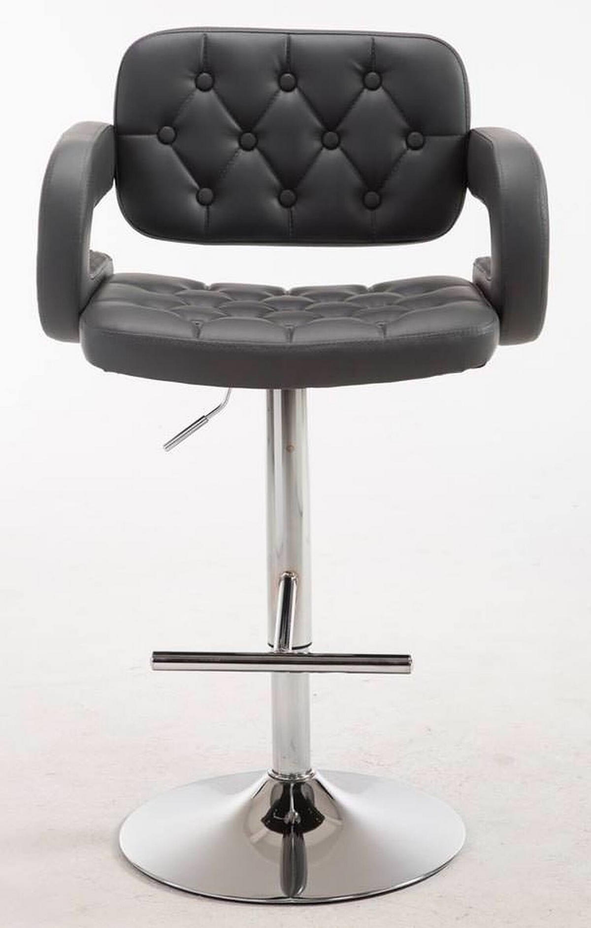 BARHOCKER Dubai, 2er Set, Gestell Metall in Chromoptik, Kunstleder Grau - Chromfarben/Grau, Kunststoff/Textil (52/100/55cm) - TPFLiving