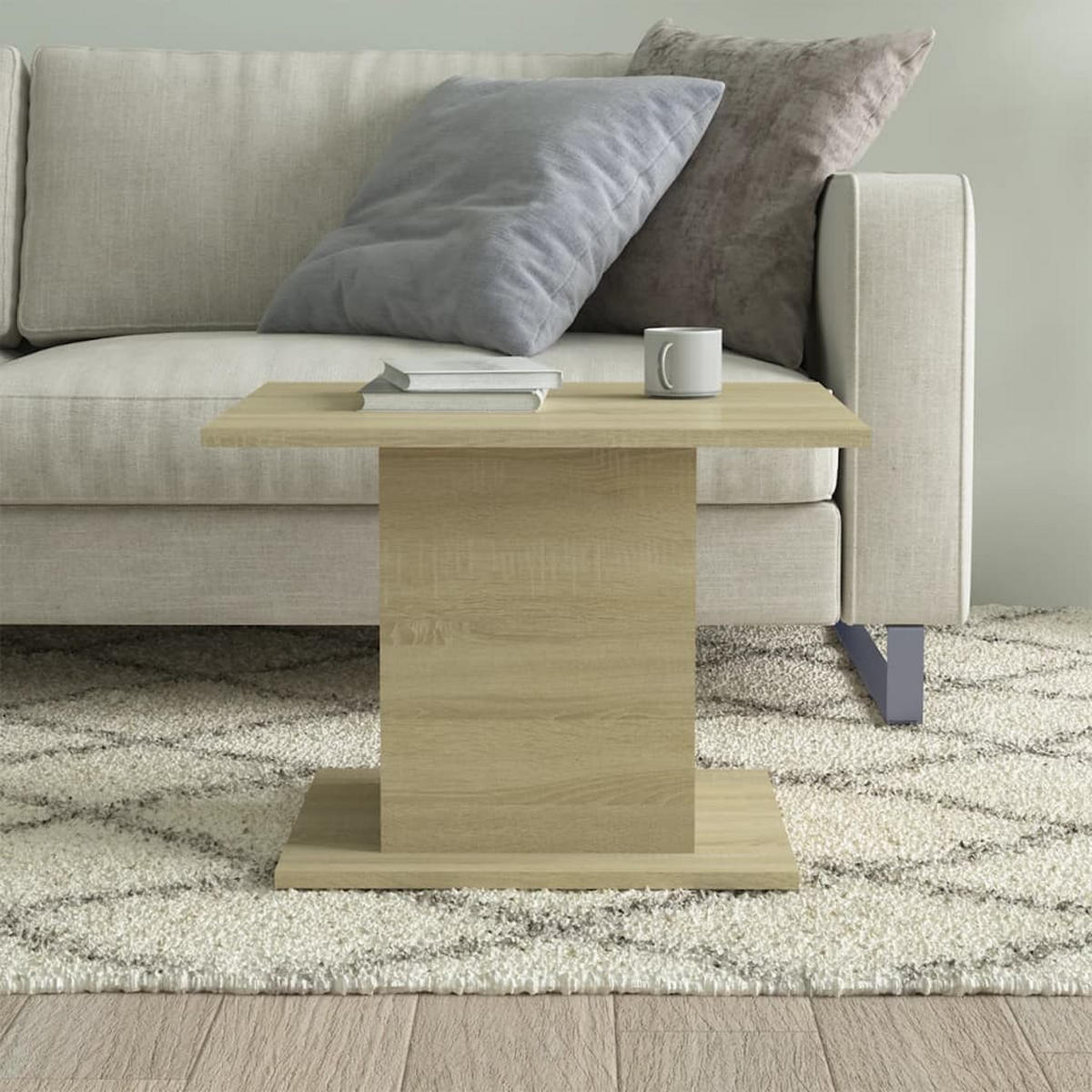 COUCHTISCH Sonoma-Eiche 55,5x55,5x40 cm Holzwerkstoff - Beige, Holzwerkstoff (55.5/55.5/40cm) - furnicato