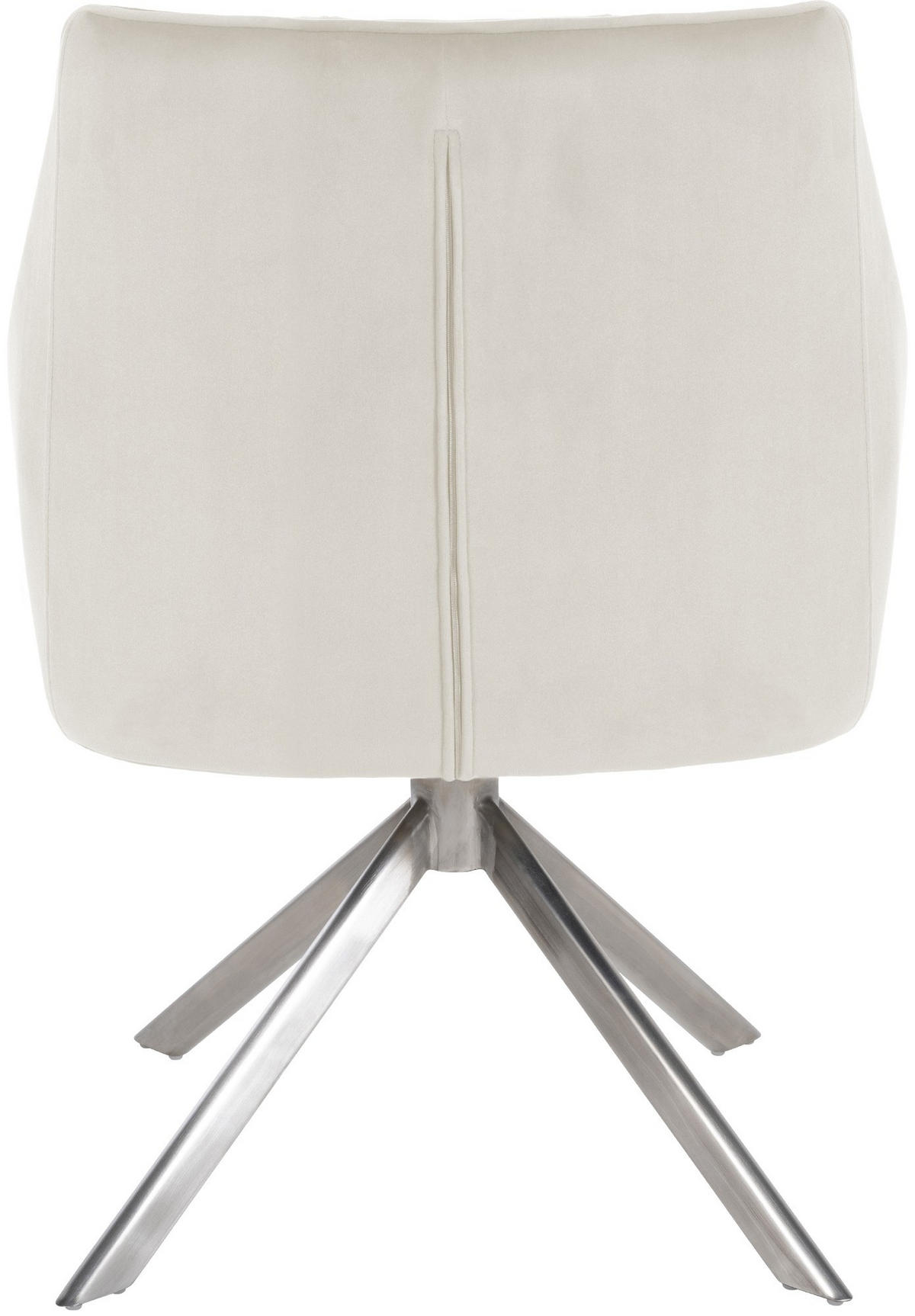 ARMLEHNENSTUHL Samt Creme - Edelstahlfarben/Creme, Textil/Metall (67/81/58cm) - CLP