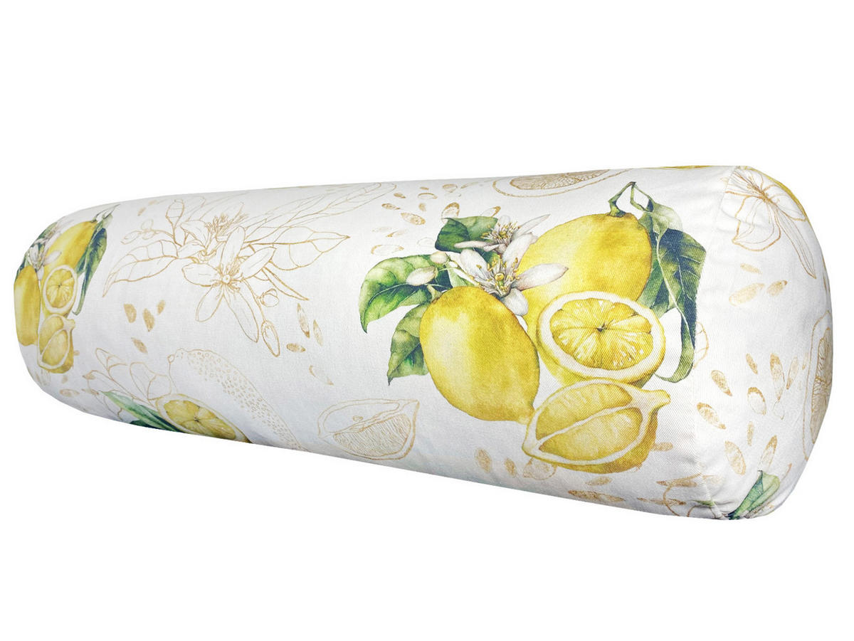 XL-ROLLENHÜLLE Italy Collection Zitronen 25/70 cm - Ecru/Gelb, Textil (25/70cm) - beties Heimtextil