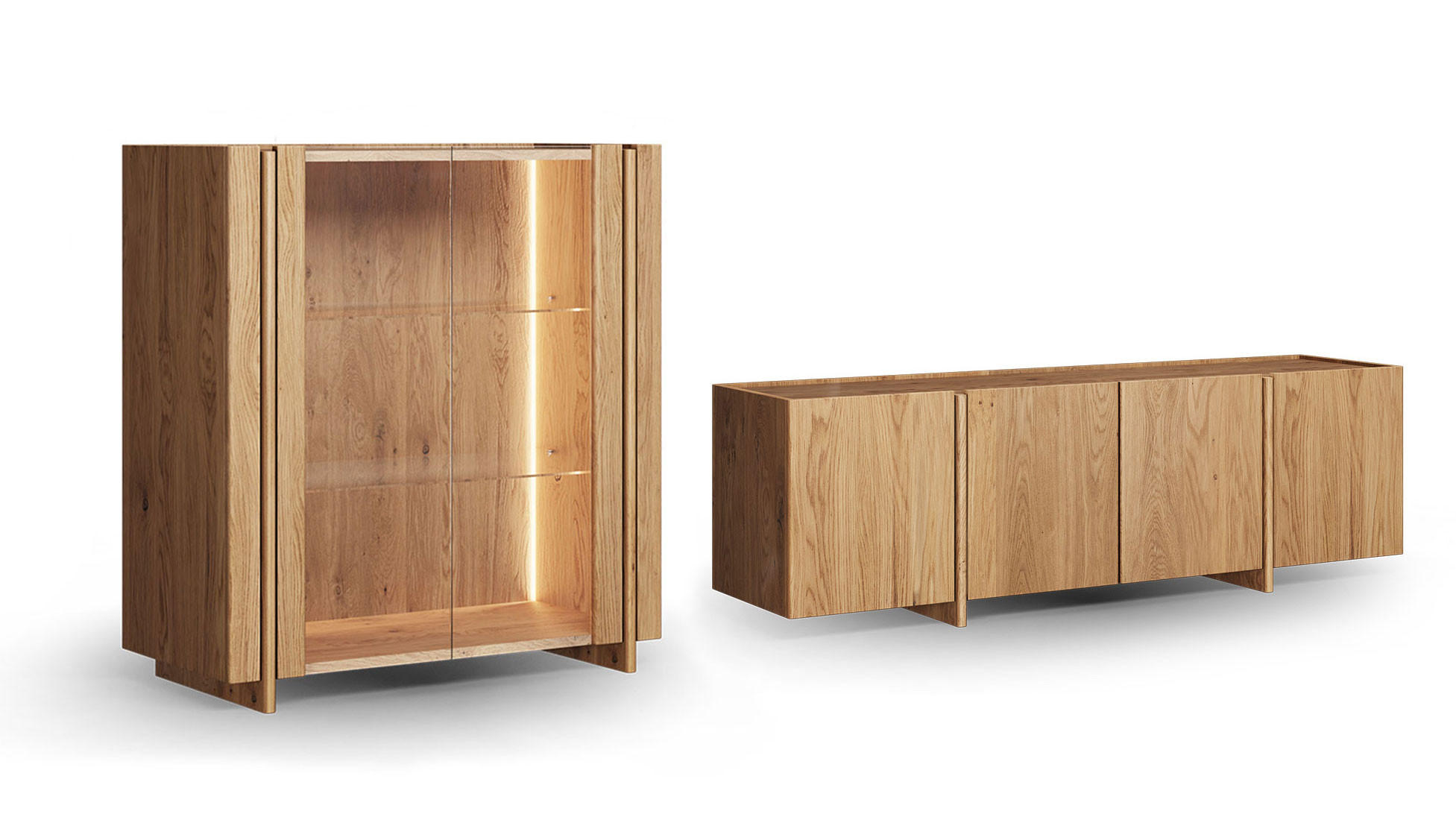 Feldmann-Wohnen Wohnwand Eiche 280x106x46 cm