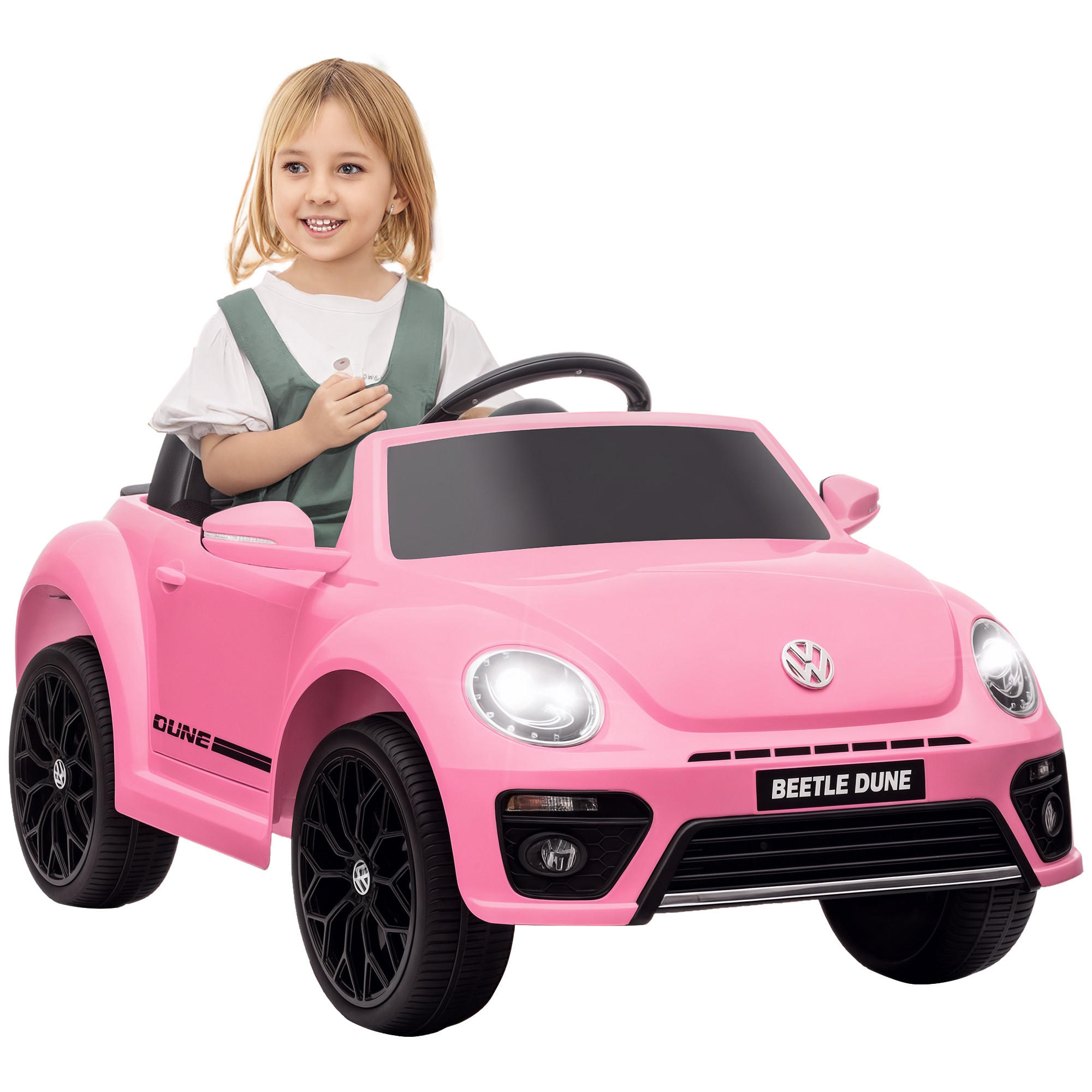 ELEKTRO-KINDERFAHRZEUG DE-06199 VW Käfer lizenziert mit Fernbedienung und Musik Rosa - Pink, Kunststoff/Metall (97/56.5/46cm) - ComfortXL