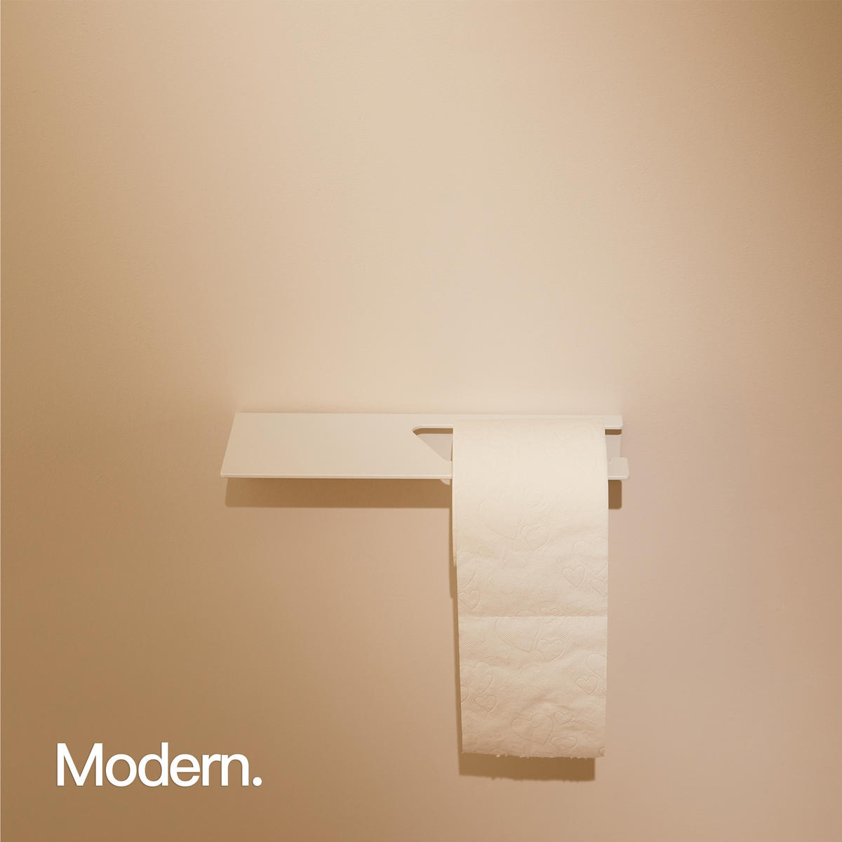 TOILETTENPAPIERHALTER OHNE BOHREN mit Ablage Weiß - Weiß, Metall (27/5/10cm) - Designfabrik Hamburg