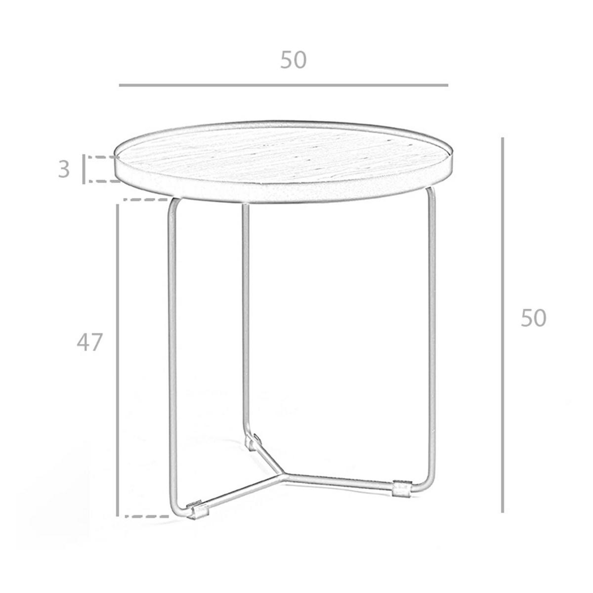 ECKTISCH Runder Nussbaum und schwarzer Stahl Ø50/50 cm - Nussbaumfarben/Walnussfarben, Holz/Holzwerkstoff (50/50/50cm) - ANGEL CERDA