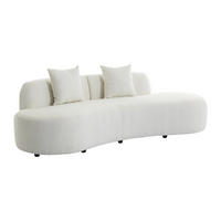 SOFA 3-Sitzer - Bouclé-Stoff - Weiß - BASILIANA - Weiß, Textil (230/76/80cm) - Vente-Unique