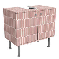WASCHBECKENUNTERSCHRANK Fischschuppen Fliesen Rosa 60/55/35 cm - Rosa, Holzwerkstoff (60/55/35cm) - Bilderwelten
