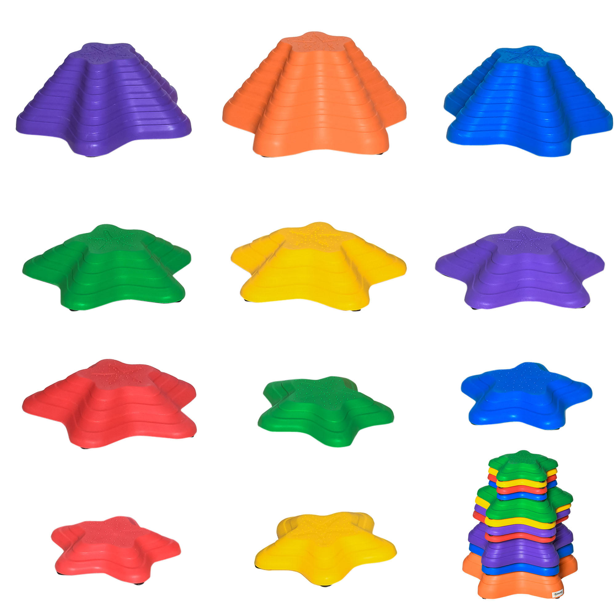 FLUSSSTEINE, PP, Mehrfarbig, 40,5L x 40,5B x 20H cm - Multicolor, Kunststoff (40.5/20/40.5cm) - Outsunny