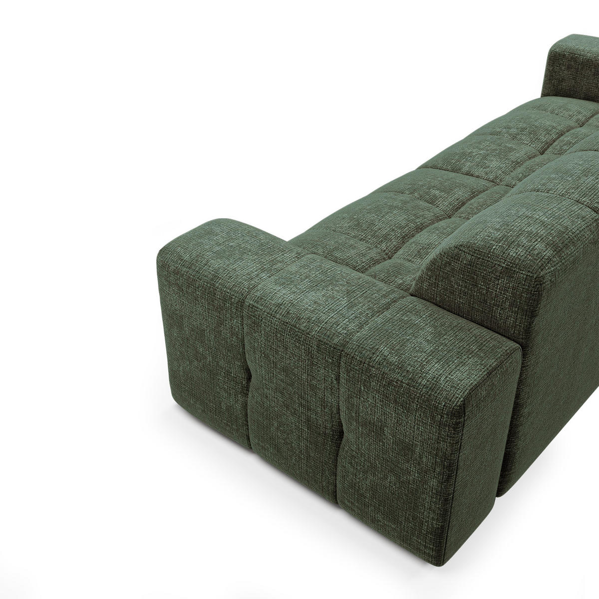 SCHLAFSOFA GERADE geprägter Samt smaragdgrün 230cm - Smaragdgrün, Textil (230/85/92cm) - Sia Home