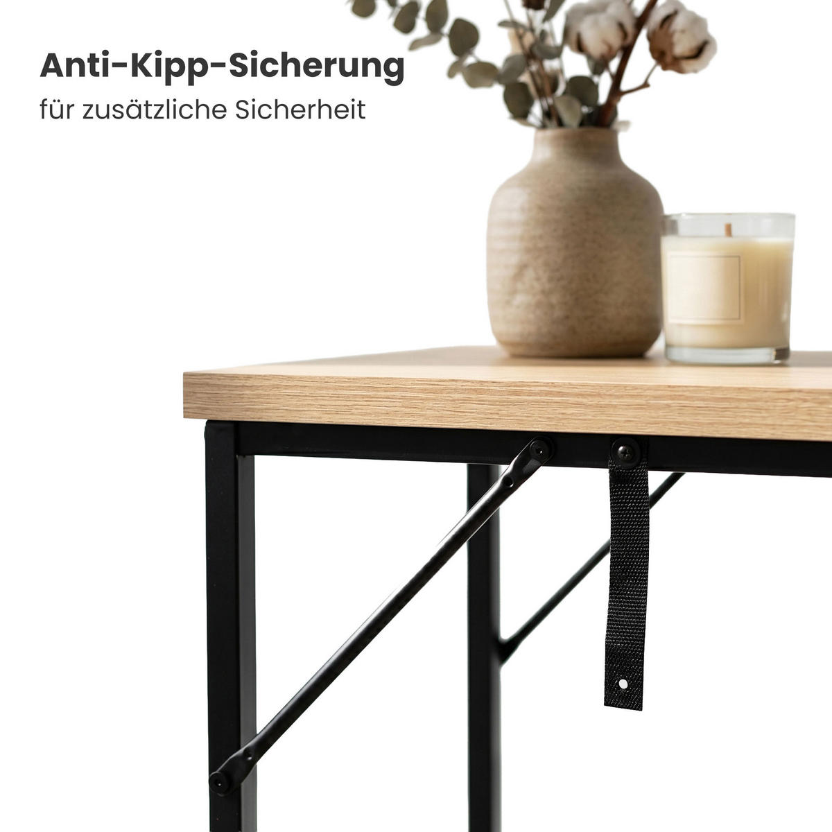 KONSOLENTISCH ORIGO 90 cm Sonoma Eiche - Schwarz/Sonoma Eiche, Holzwerkstoff (35/90/75cm) - Akord