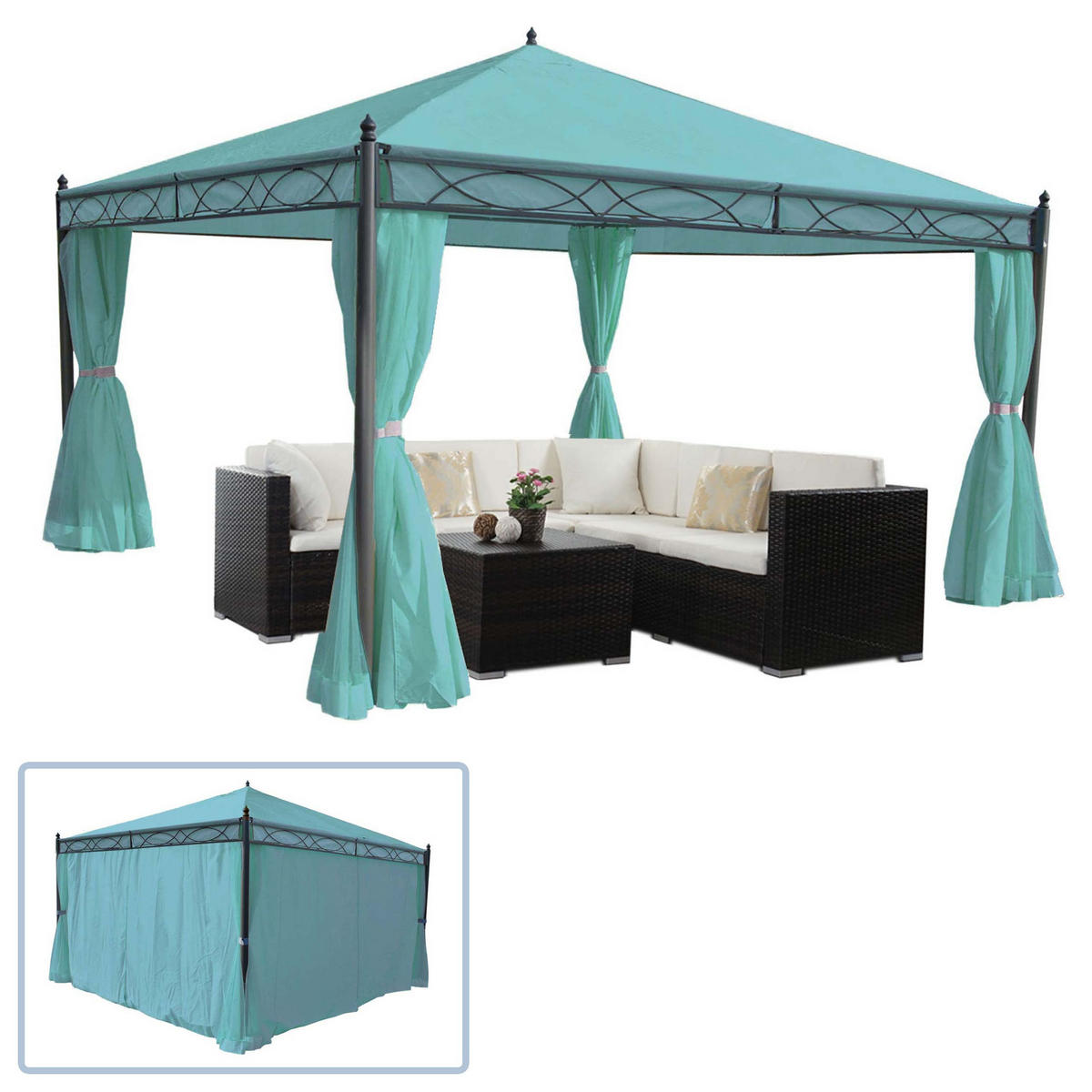 PERGOLA CALPE Türkis - Türkis, Textil (400/290/400cm) - MCW