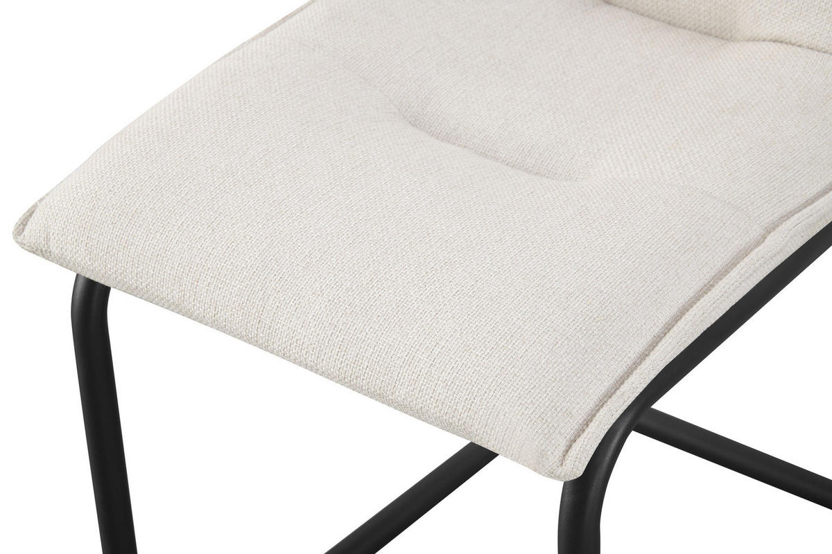 SCHWINGER-STUHL 2er Set Torino Stühle in Creme - gemütliches Design - B/H/T: 46x89x57 cm - Creme, Textil (57/89/46cm)