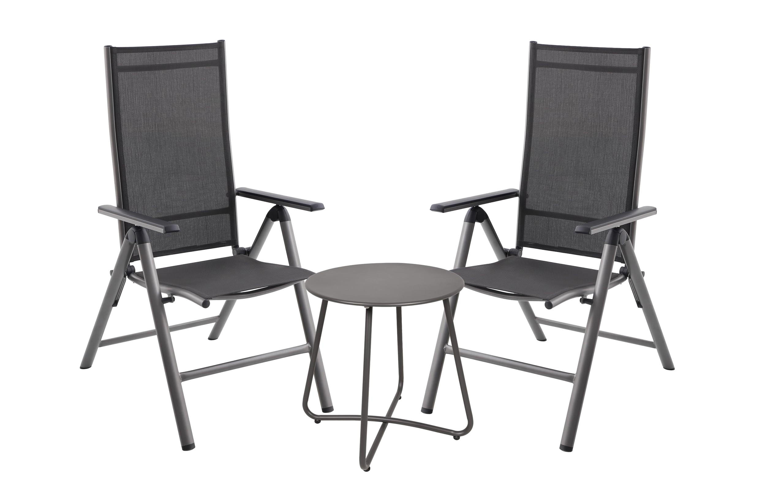 BALKONMÖBEL-SET Ines 3-teilig Balkon-Set - Schwarz, Kunststoff - DELUKE