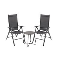 BALKONMÖBEL-SET Ines 3-teilig Balkon-Set - Schwarz, Kunststoff - DELUKE