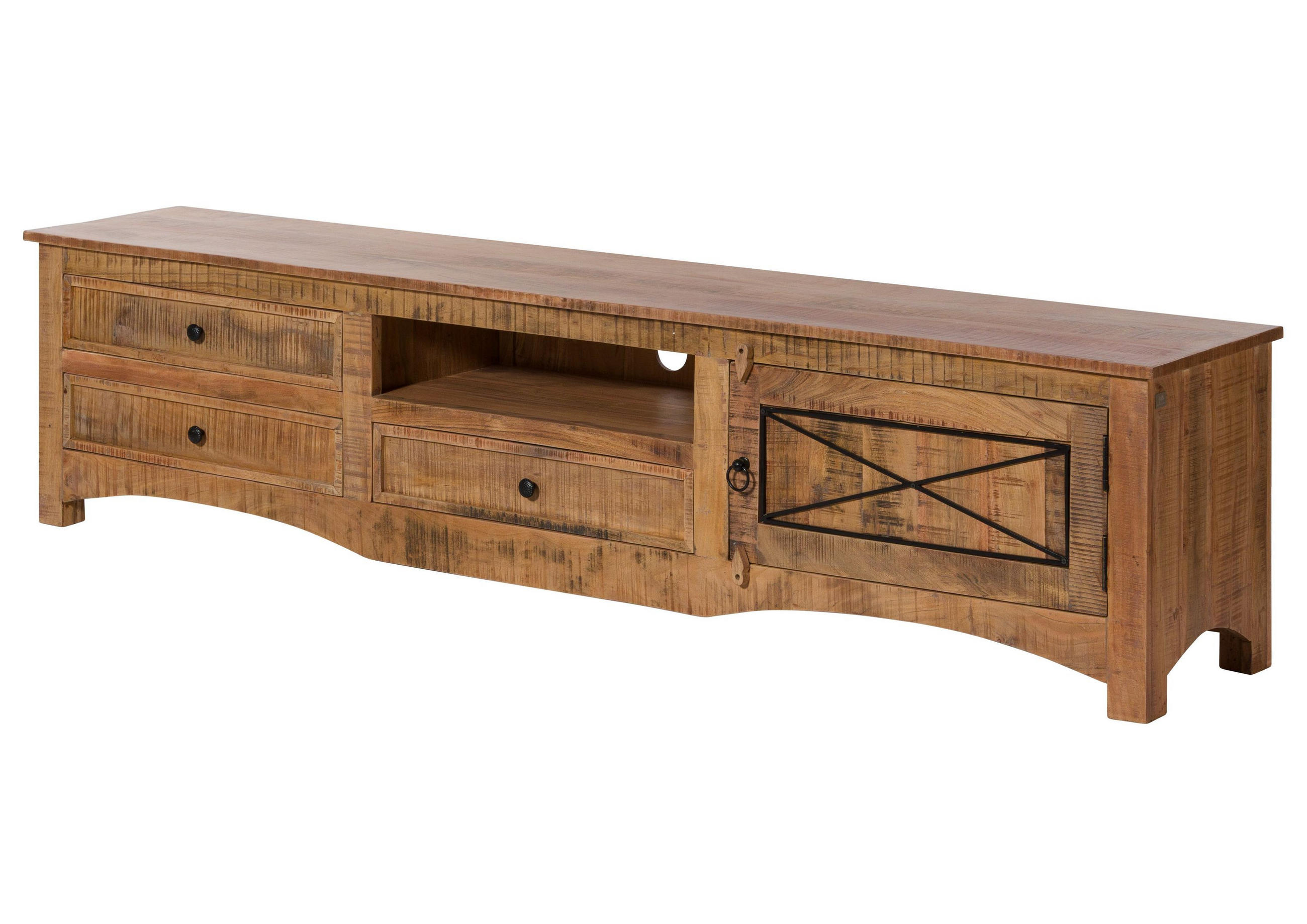 TV-BOARD Akazie 220x40x50 natur versiegelt NATURE OF SPIRIT #244 - Braun, Holz (220/50/40cm) - Massivmoebel24