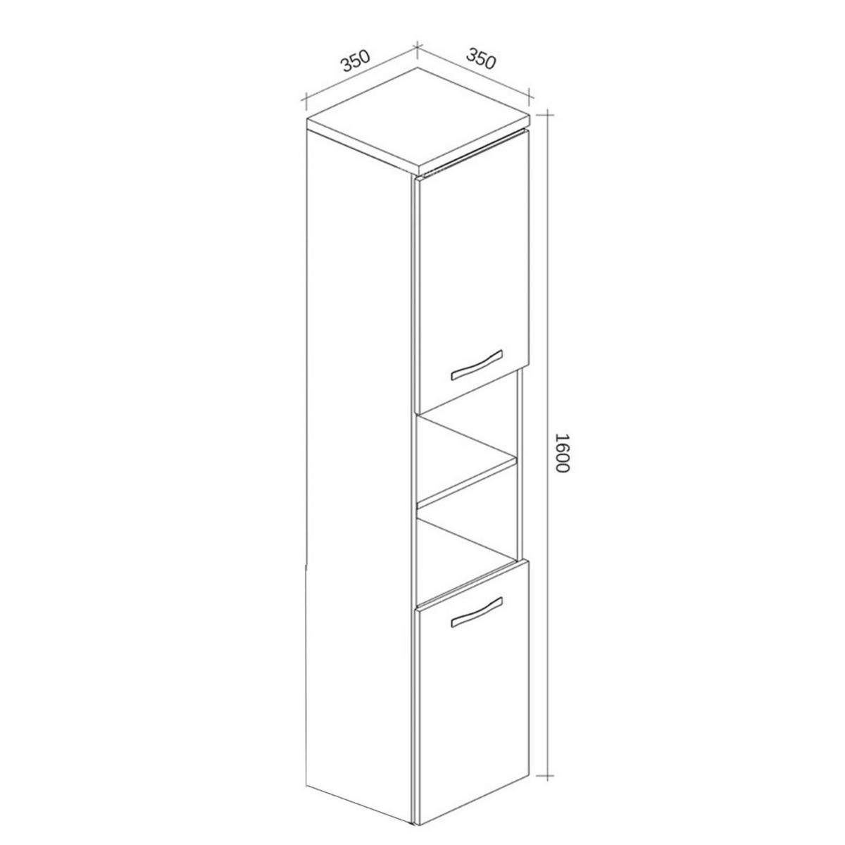 BADEZIMMERSCHRANK Paso mit 2 Türen Grau Eiche - 35 x 35 x 160 cm - Eichefarben/Grau, Holz (35/160/35cm) - Badplaats