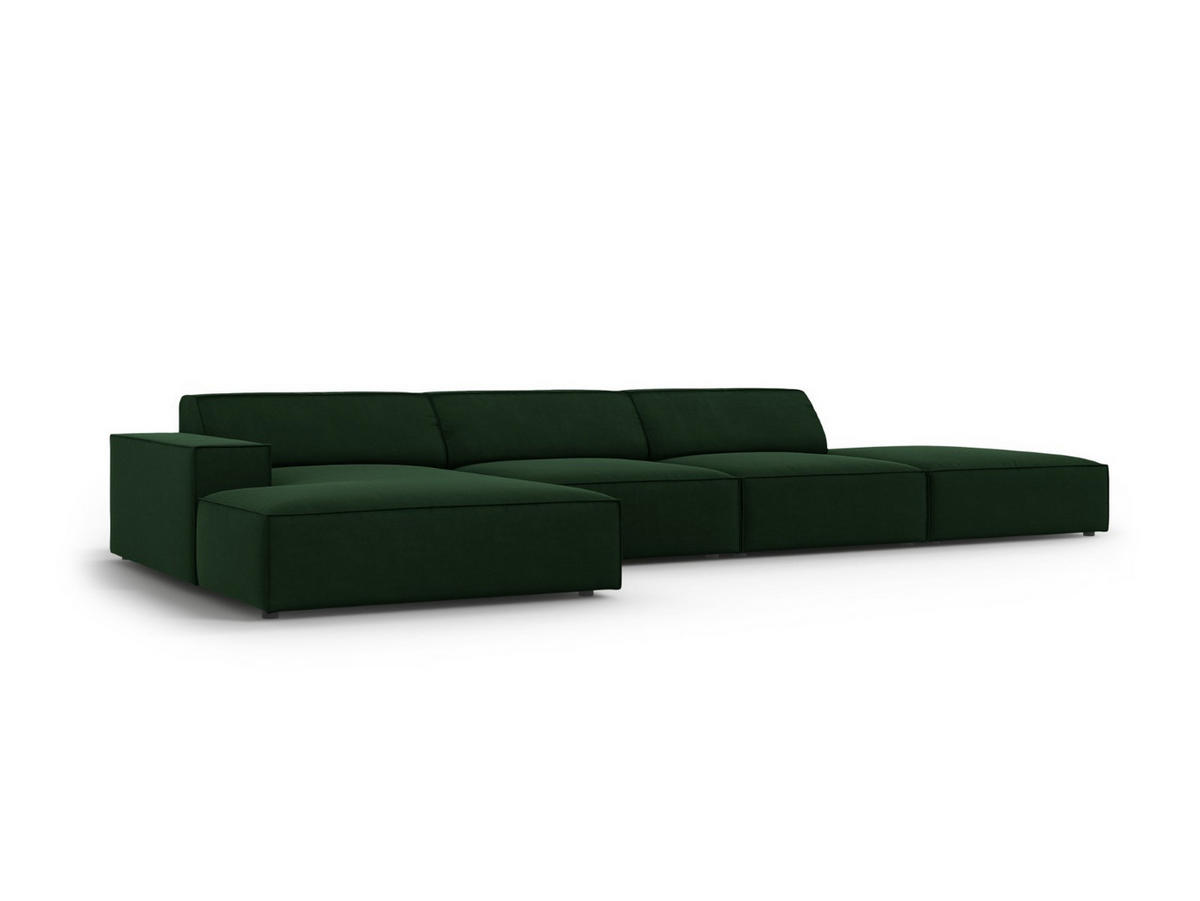 ECKSOFA links Jodie aus Samt flaschengrün 5 Sitzplätze - Dunkelgrün, Textil (166/341cm) - Micadoni