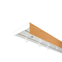 VORHANGSCHIENE SH, 2-läufig, Schiene weiß, Blende 5 cm eiche, 240 cm - Eichefarben, Kunststoff (4.7/1.7/240cm) - SN Deco