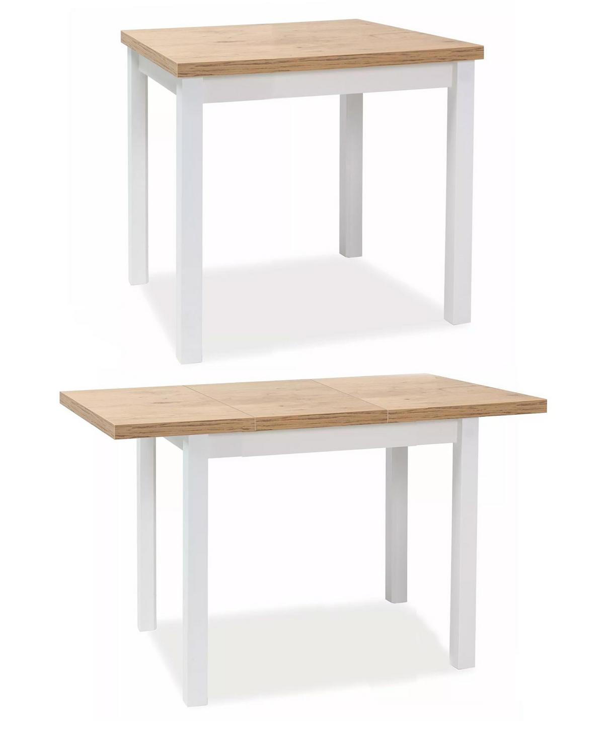 ESSTISCH Adam Eiche Lancelot / Weiß 90-125 / 65 / 75cm - Eichefarben/Weiß, Holz/Holzwerkstoff (65/125/75cm) - Feldmann-Wohnen