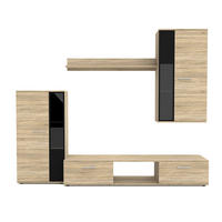 WOHNWAND Formilo Sonoma Eiche 294/180/40 cm Hochwertige TV Wohnwand - Beige, Holzwerkstoff/Kunststoff (294/180/40cm) - AX Living
