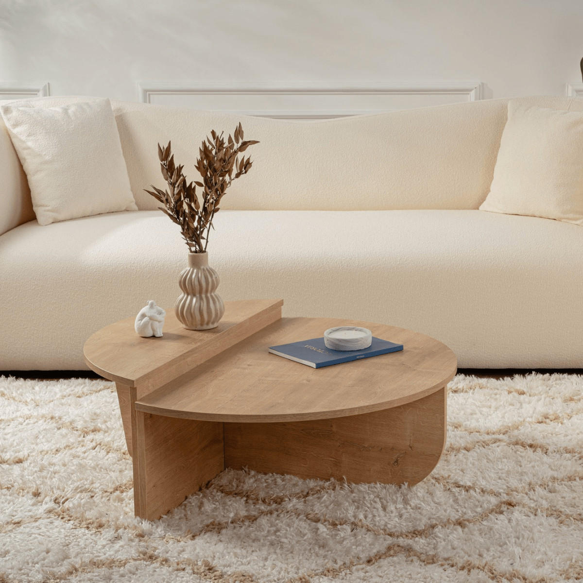 COUCHTISCH 2-teilig - Naturfarben hell - ALOEVA - Naturfarben, Holz (90/60/30cm) - Vente-Unique