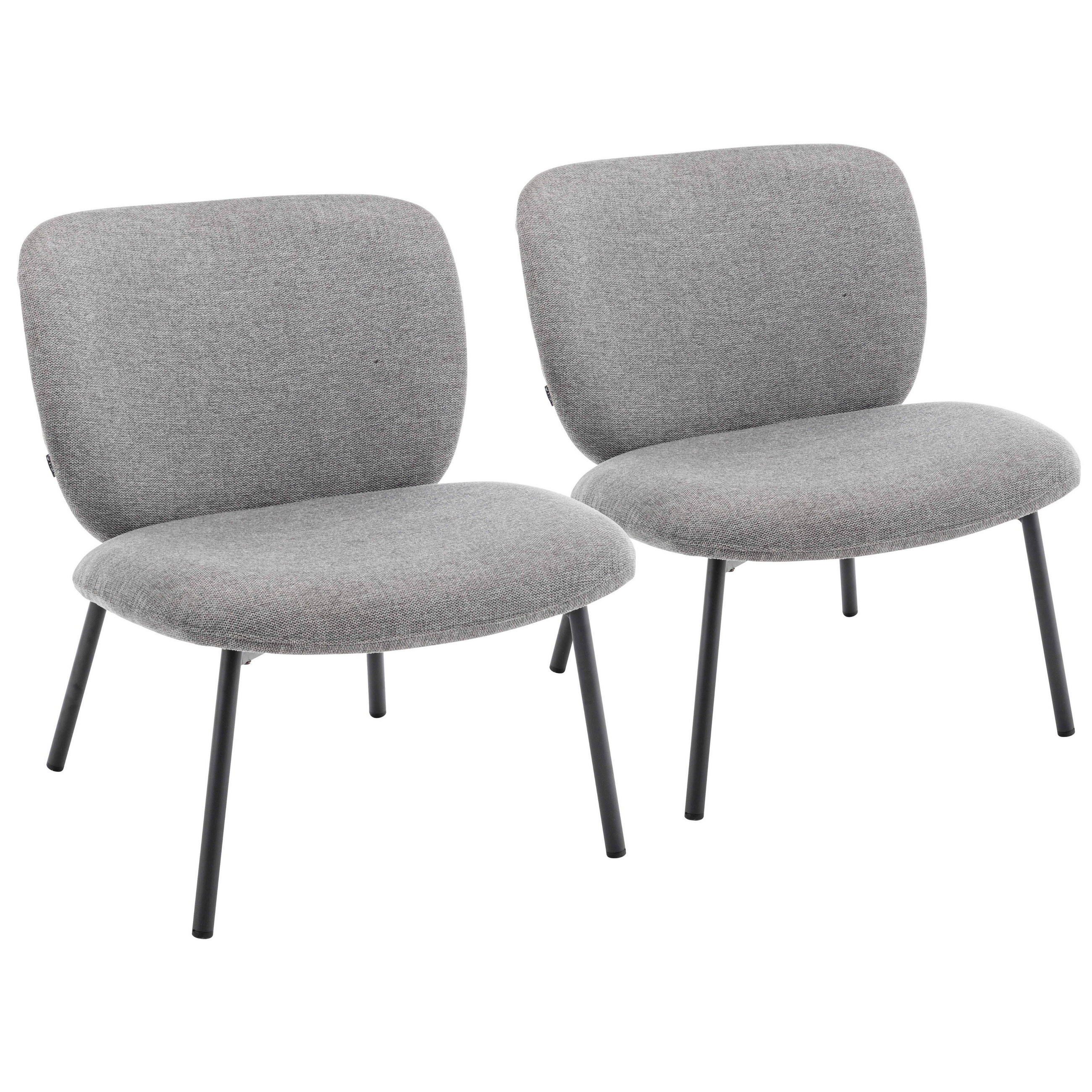 RELAXSESSEL 2-tlg., Grau - Grau, Textil (65/75/73cm) - Oviala