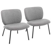 RELAXSESSEL 2-tlg., Grau - Grau, Textil (65/75/73cm) - Oviala