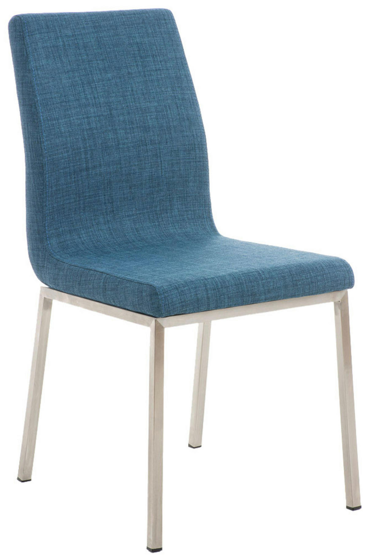 STUHL 2er Set Stoff blau - Blau/Edelstahlfarben, Textil/Metall (40/88/50cm) - CLP