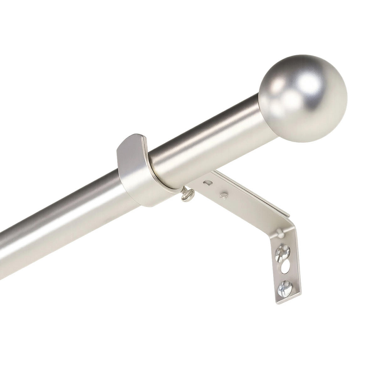GARDINENSTANGE ausziehbar 120-210cm 1-Lauf Flexa Kugel - Silberfarben, Metall (120cm) - Deco-Raum