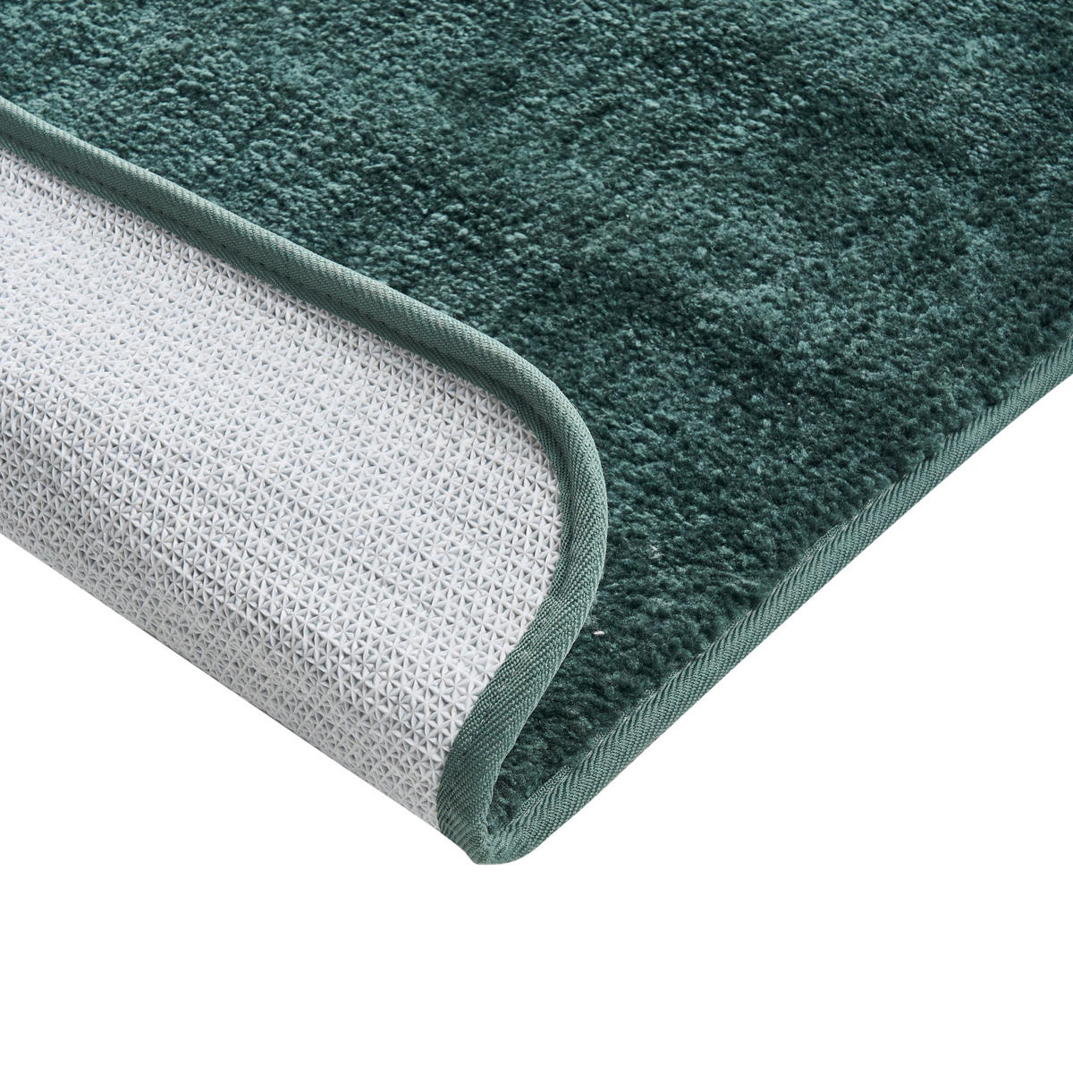 KOUPELNOVÁ PŘEDLOŽKA Tmavě zelená 60/90 cm Mikrofaser Urlana - tmavě zelená/zelená barva, textil (60/90cm) - Beliani